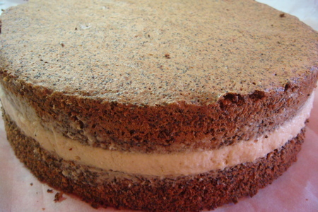 Маковый торт с белым шоколадом и свежими фруктами (без муки): шаг 7