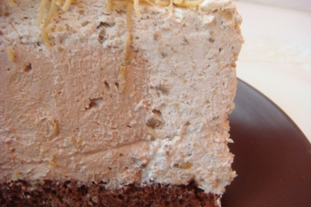 Торт "каштанка" с шоколадным муссом и каштановой начинкой: шаг 3
