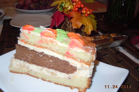 Торт индюшка  ко дню благодарения (мой первый опыт по декорации тортов): шаг 2
