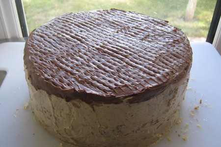 Бисквитный торт "ретро"  с кофейным кремом  и муссом мокко.: шаг 8