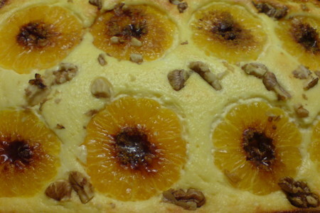 Творожная запеканка "герберы" с мандаринами,орехами и корицей: шаг 7