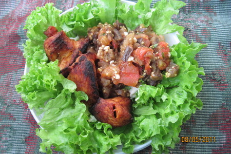 Шашлык свиной - куриный + овощное рагу на костре: шаг 1