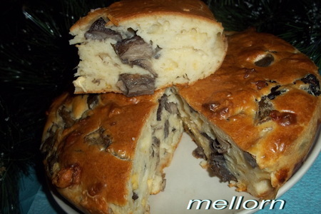 Пирог-кекс с грибами и сыром: шаг 5