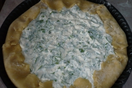 Творожный пирог со щавелем и зеленью: шаг 4