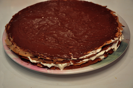 Блинный шоколадный торт: шаг 3