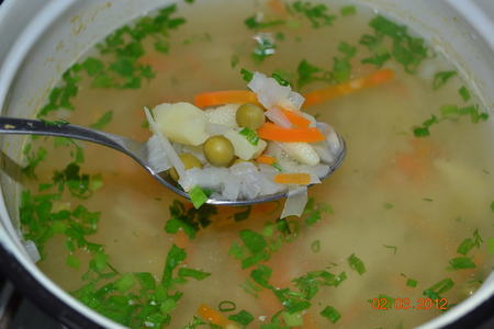 Постный суп с зелёным горошком.: шаг 2