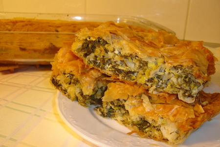 Пирог с зеленью "весенний", по мотивам греческой спанакопиты: шаг 10