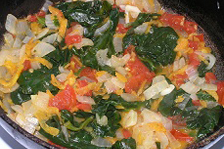 Лумакони с овощами и шпинатом: шаг 5