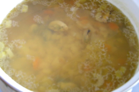 Гороховый суп с мидиями и сельдереем: шаг 6