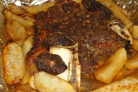 Мясо с фенхелем,чесноком и картофелем: шаг 5
