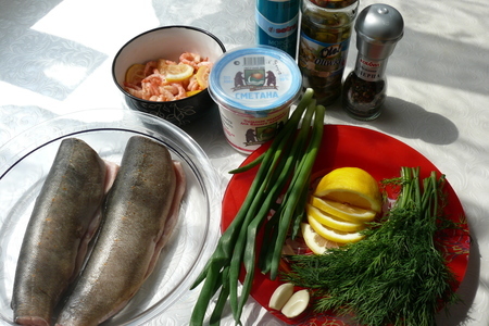 Рыбка запеченная в рукаве и сливочно-креветочный соус: шаг 1