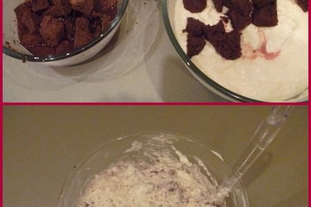 Сливочно-йогуртовый десерт с шоколадным бисквитом в вишнёвом куполе: шаг 8