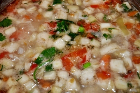 Суп куриный с рисом и  сезонными овощами или суп из "топора" для фм.: шаг 6