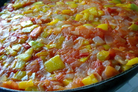 Стручковая фасоль с соусом из цуккини, сладкого перца и томатов: шаг 4