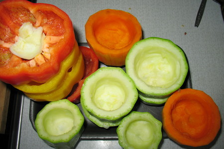 Фаршированные разноцветные овощи: шаг 1