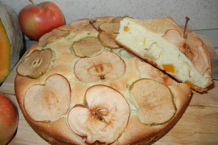 Яблочно-тыквенный бисквитный пирог «осень вдруг напомнила душе о самом главном»  : шаг 6