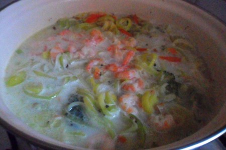 Сырный суп с креветками "послепраздничный": шаг 4
