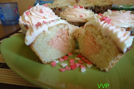 Капкейки розовое сердце(идея ко дню всех влюбленных) и из остатков пирожные розочки: шаг 8