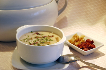 Фасолевый суп-пюре с грушей и беконом: шаг 5