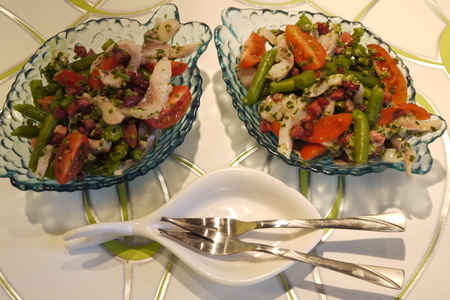 Селедочный салат с зеленой фасолью: шаг 6