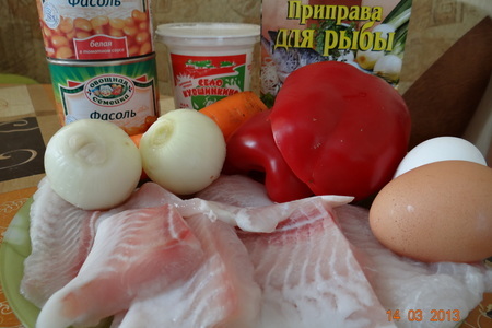 Морской язык, запеченный с овощами и фасолью под нежным суфле: шаг 1