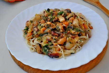 Спагетти с морепродуктами. быстро, просто, вкусно!: шаг 6