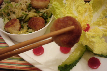 Рисовый салат с рыбными фрикадельками.: шаг 6