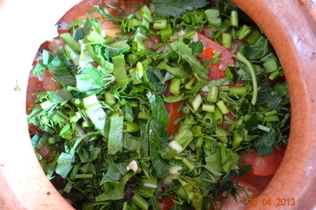 Жаркое из куриных сердец с гречкой и овощами под пикантной заливкой: шаг 7