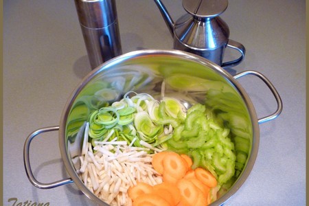 Суп "весенний минестроне" с зелёной чечевицей: шаг 3