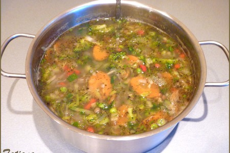Суп "весенний минестроне" с зелёной чечевицей: шаг 8