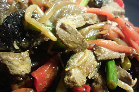 Печень  с овощами- стир-фрай  в азиатском стиле. фм об ужине.: шаг 8