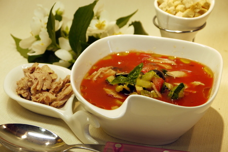 Холодный томатно-овощной суп с тунцом „вкусное лето“: шаг 6