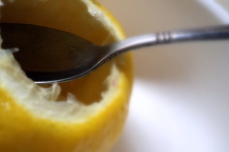 Лимоны с начинкой - фруктовое мороженое с базиликом!: шаг 3