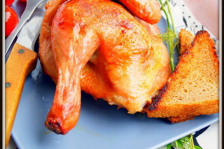 Печёная курица с ароматным маслом.: шаг 3