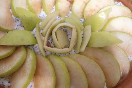 Пирог "осенний сюрприз" творожно- рисовый с маком, яблоками и шоколадом!: шаг 5