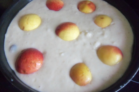 Йогуртовый пирог с нектаринами и виноградом: шаг 5