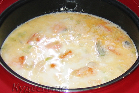 Крем-суп из сёмги с креветками : шаг 11