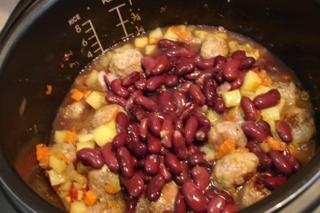 Суп с красной фасолью и фрикадельками (тест-драйв vitek): шаг 11
