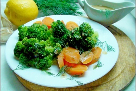 Овощи на пару, с горчичным соусом. как гарнир или пикантный салат. тест-драйв.: шаг 6