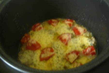 Макрорус на луковой подушке,запеченный с помидорами и сыром (тест-драйв): шаг 9