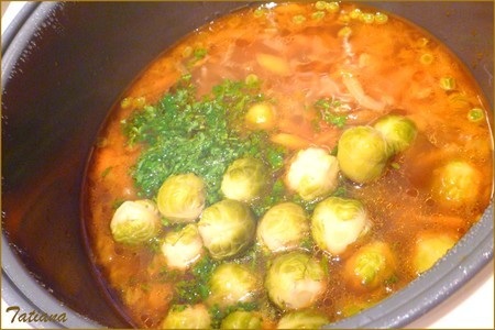 Овощной суп с брюссельской капустой и диким рисом в мультиварке ( тест-драйв ): шаг 6