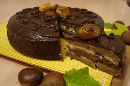 Торт каштаново-шоколадный " осенний блюз" тест драйв vitek: шаг 17