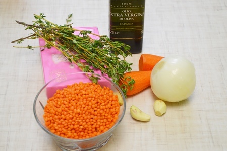 Пюре из чечевицы с овощами и тимьяном: шаг 1