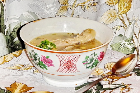 Суп из бараньего гороха с курицей / shourabit djaj mah hommous: шаг 6