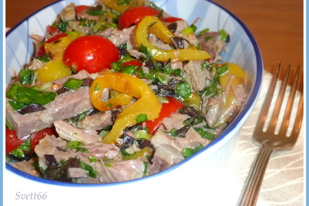 Салат мясной с овощами "для тонкой талии и новогодней ночи": шаг 9