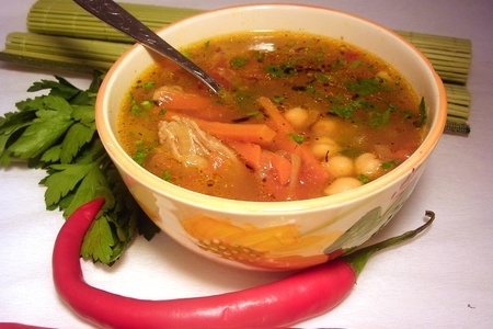 Нахот шурва  ковурма или суп с нутом и бараниной по-узбекски. тест-драйв.: шаг 5