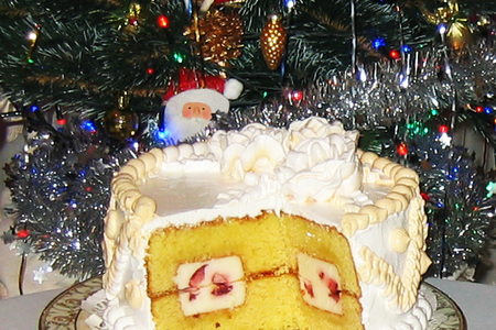 Торт рождество на сметанном бисквите: шаг 12