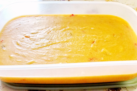 Полента с вялеными томатами под медово-соевым луковым соусом: шаг 4
