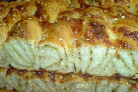 Витой сырный хлеб с песто и гречневой мукой: шаг 9