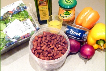 Салат весенний с фасолью,тунцом и  овощами.: шаг 2